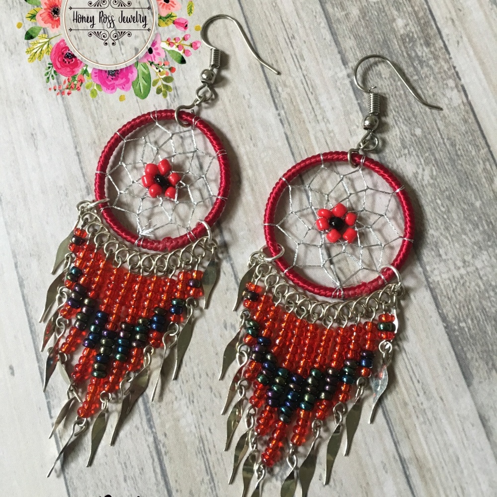 Boho Earrings and necklace set handmade